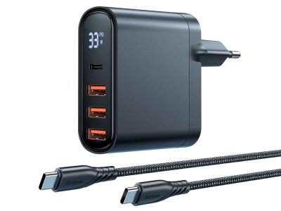 شارژر دیواری تایپ سی و یو اس بی 33 وات به‌همراه کابل دو سر تایپ سی 1.2 متری  مک‌دودو MCDODO CH-2252 33W Fast Wall Charger