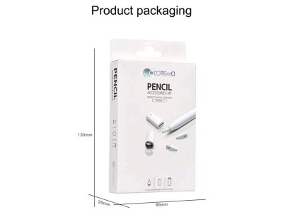 لوازم جانبی قلم لمسی اپل 1 شامل نوک، کلاهک و مبدل شارژ کوتتسی Coteetci CS7071 Pencil 1 Accessories Kit