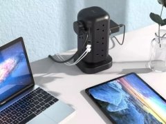 چند راهی برق و شارژر 12 پورت پاورولوژی Powerology 12 Socket Multi-Port Tower Hub PWCUQC013