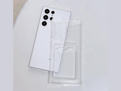 قاب شفاف جا کارتی دار سامسونگ گلکسی S23 اولترا لوللو LEVELO Samsung Galaxy S23 Ultra Clara Card Holder Clear Case