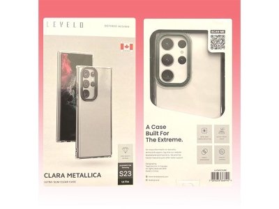 قاب شفاف سامسونگ S23 اولترا لوللو  Levelo Samsung Galaxy S23 Ultra Clara Metallica Clear Case