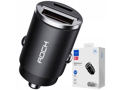 شارژر فندکی فست شارژ ماشین تایپ سی 30 وات راک h15