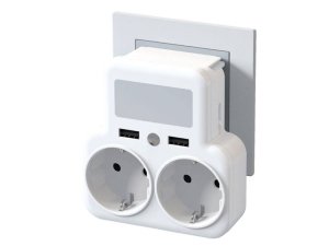 چند راهی برق 2 سوکت و 2 پورت یواس بی ایکس او XO WL09 EU Smart Wall Plug Adapter
