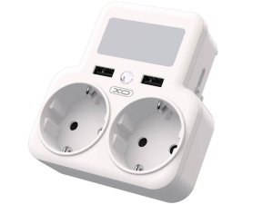 چند راهی برق 2 سوکت و 2 پورت یواس بی ایکس او XO WL09 EU Smart Wall Plug Adapter