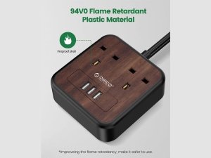 چندراهی 2 سوکت و 3 یواس‌بی 1.5 متری اوریکو‌ ‎ ORICO APD-2A3U Power Socket USB Fast Charger 15W 2500W