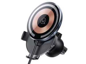 هولدر و شارژر بی سیم داخل خودرو 15 وات یوسامز Usams US-CD164 Transparent Magnetic Car Wireless Charger