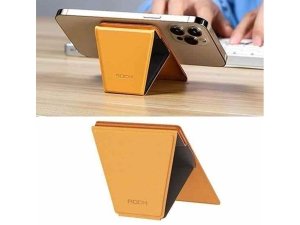 پایه نگهدارنده و کیف کارت اعتباری مگنتی چرمی آیفون سری 12 راک ROCK RPH0968 Magnetic Card holder Stand