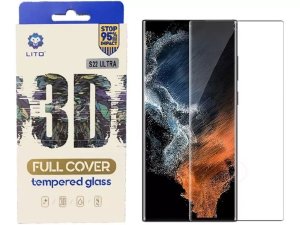 گلس تمام صفحه و تمام چسب سامسونگ اس 22 اولترا لیتو Lito 3D Full Cover Tempered Glass Samsung Galaxy s22 ultra