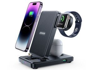 داک شارژ  تاشو لایتنینگ 4 کاره 15 وات جویروم JOYROOM JR-WQS02 4-in-1 Foldable Charging Station 15W (Lightning Version)