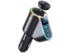 شارژر فندکی فست شارژ ماشین یک یو اس بی، دو تایپ سی و یک سوکت فندکی جویروم JR-CL21