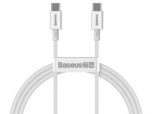 کابل سوپر فست شارژ دوسر تایپ‌سی 100 وات یک متری بیسوس Baseus Double type C charging cable 100W CATYS-B01