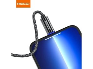 کابل شارژ تایپ سی و انتقال دیتا هوشمند 3 آمپر 1متری رسی RECCI TYPE C SMART POWER OFF 3A RS03C