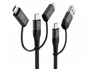 کابل شارژ چند سر 1.2 متر 2.4 آمپر پورودو Porodo All in One Aluminum Braided Cable PD-LCMUBR 1.2M