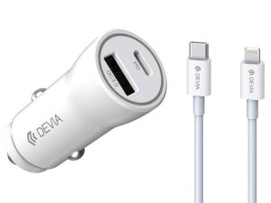 شارژر فندکی فست شارژ ماشین تایپ سی 36 وات دویا با کابل تایپ سی به لایتنینگ EA244