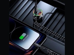 شارژر فندکی فست شارژ ماشین تایپ سی و کابل تایپ سی 60 وات یوسامز US-CC167 C33