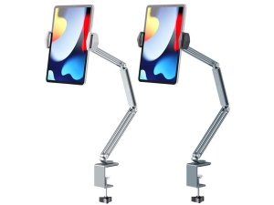 هولدر گوشی موبایل و تبلت گیره‌ای بازوبلند قابل اتصال به میز و تخت Desk Long Arm Lazy Clip Bracket Adjustable Bed Tablet Phone Holder P76