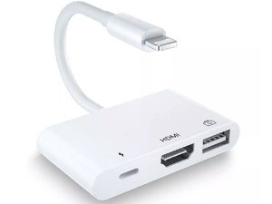 مبدل لایتنینگ به لایتنینگ، اچ دی ام آی و یو اس بی کوتتسی Coteetci Lightning To HDMI 3in1 OTG 33007