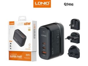 شارژر دیواری تایپ سی و یو اس بی 65 وات و 30 وات الدنیو LDNIO 65W GaN Supper Fast Charger Q366