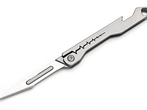 چاقو آنباکسینگ تیتانیومی تاشوی قابل آویز از دسته کلید Titanium alloy mini folding knife