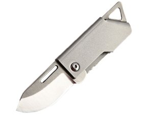 چاقو آنباکسینگ تیتانیومی تاشوی قابل آویز از دسته کلید D2 steel small steel cannon mini folding knife