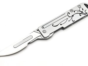 چاقو آنباکسینگ فلزی تاشوی قابل آویز از دسته کلید Stainless Steel Utility Unpacking Knife