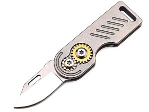 چاقو آنباکسینگ فلزی تاشوی قابل آویز از دسته کلید sharp and high hardness D2 steel mini folding knife