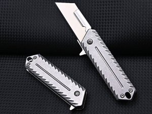 چاقو آنباکسینگ کشویی ضدزنگ با قابلیت تعویض تیغه Stainless steel heavy-duty utility unboxing knife