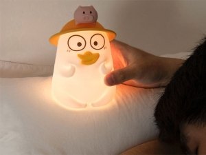 چراغ خواب فانتزی رومیزی سیلیکونی شارژی Xiao Liu Ya pat lamp USB cute desktop ornament silicone