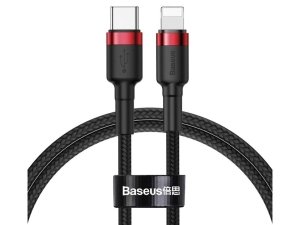 کابل شارژ سریع تایپ سی به لایتنینگ 20وات یک متری بیسوس Baseus CATLKLF Cafule Type-C to Lightning Cable