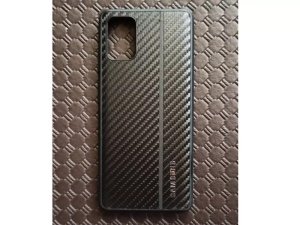 قاب محافظ چرمی فیبر کربن گوشی گلکسی آ 71 سامسونگ  Leather Case carbon fiber cover suitable Samsung A71