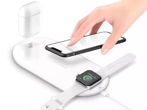 شارژر بی سیم سه کاره گوشی آیفون، اپل واچ و ایرپاد 3in1 wireless charging pad