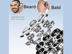 ریش تراش برقی و ماشین اصلاح مخصوص سر  شارژی با 8 تیغه  شناور کمی Kemei Km-1525