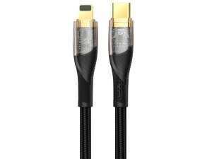 کابل شارژ سریع تایپ سی به لایتنینگ 27 وات یک متری طرح شفاف ایکس او NB-Q223A