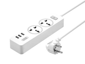 چندراهی برق 2 سوکت و 3 یو‌اس‌بی ایکس او XO WL04 EU 10A Extension Cord Socket 1.8M