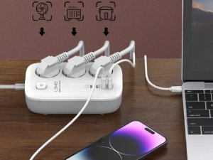 چند راهی برق سه سوکت، دو یو اس بی و دو تایپ سی الدنیو LDNIO SE3436 3 AC Outlets 4 USB Power Strip