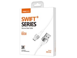 کابل شارژ سریع یو اس بی به تایپ سی 3 آمپر یک متری رسی RS11C