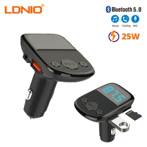 شارژر فندکی فست شارژ ماشین و پخش کننده بلوتوث 25 وات الدنیو C706Q