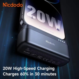 مینی پاور بانک 5000 فست شارژ لایتنینگ 20 وات و هولدر موبایل مک دودو MC-628