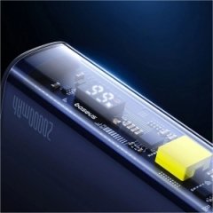 فروش پاوربانک فست شارژ تایپ‌سی و یو‌اس‌بی 30 وات 20000 طرح شفاف بیسوس