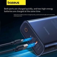 پاوربانک فست شارژ تایپ‌سی و یو‌اس‌بی 30 وات 20000 طرح شفاف بیسوس PPTSZ2030 P10019702302