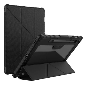 کاور کتابی بامپردار سامسونگ تب اس 9 اف ای پلاس نیلکین Bumper Leather cover