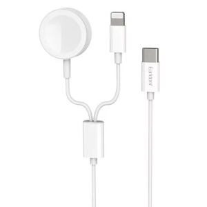 کابل دو سر فست شارژ تایپ سی به لایتنینگ 2 آمپر و شارژر وایرلس اپل واچ 2.5 وات ارلدام ET-WC24