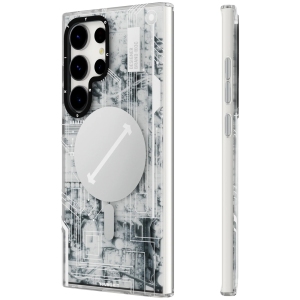 قاب گوشی سامسونگ اس 24 اولترا یانگ کیت Futuristic White Circuit Board Magsafe