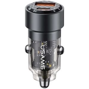 شارژر فندکی فست شارژ ماشین تایپ سی 60 وات طرح شفاف یوسامز US-CC208 C39
