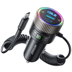 شارژر فندکی فست شارژ ماشین 60 وات تایپ سی و گیرنده بلوتوثی جویروم JR-CCB02