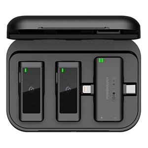 میکروفون بی سیم دو مخاطبه تایپ سی و لایتنینگ پاورولوژی PWMIC2BK