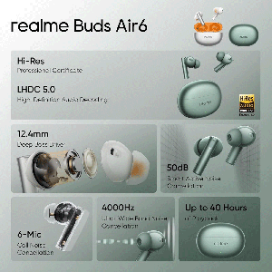 هندزفری بلوتوثی 5.0 ریلمی Buds Air6 RMA2402