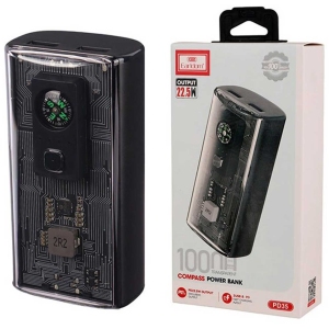 پاور بانک 10000 طرح شفاف ارلدام ET-PD35 توان 22.5 وات