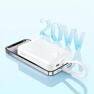 پاور بانک 10000 وایرلس 20 وات بیسوس P10022108212-00 با کابل لایتنینگ