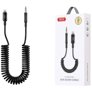 مبدل و کابل لایتنینگ به جک 3.5 میلی متری یک متری با طراحی فنری ایکس او NB-R255A